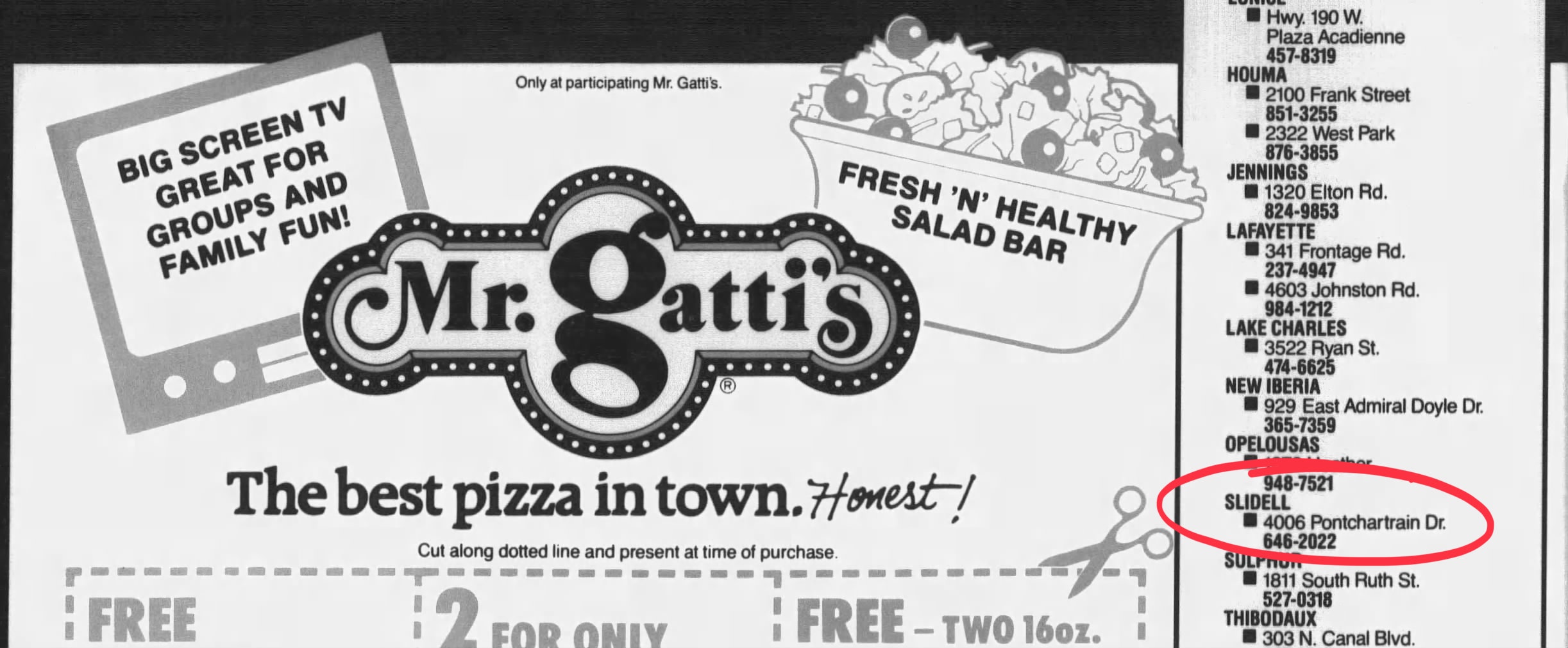 Mr. Gatti's Ad for Louisiana